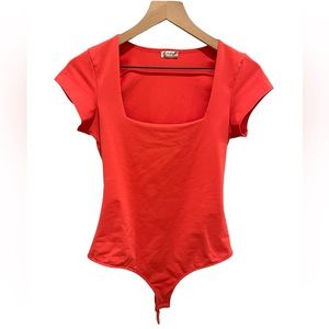 Free People Red Bodysuit